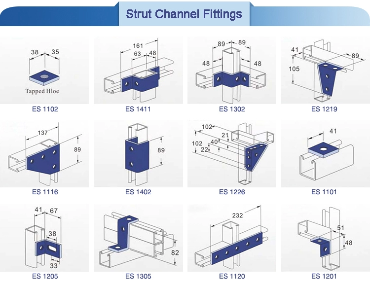 Unistrut Square Perforated Channel Base Post