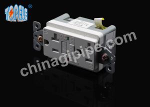 Indicador de receptáculo de salida GFCI a prueba de manipulaciones con luz de LED, placa de Nylon y tornillos incluido 15A blanco
