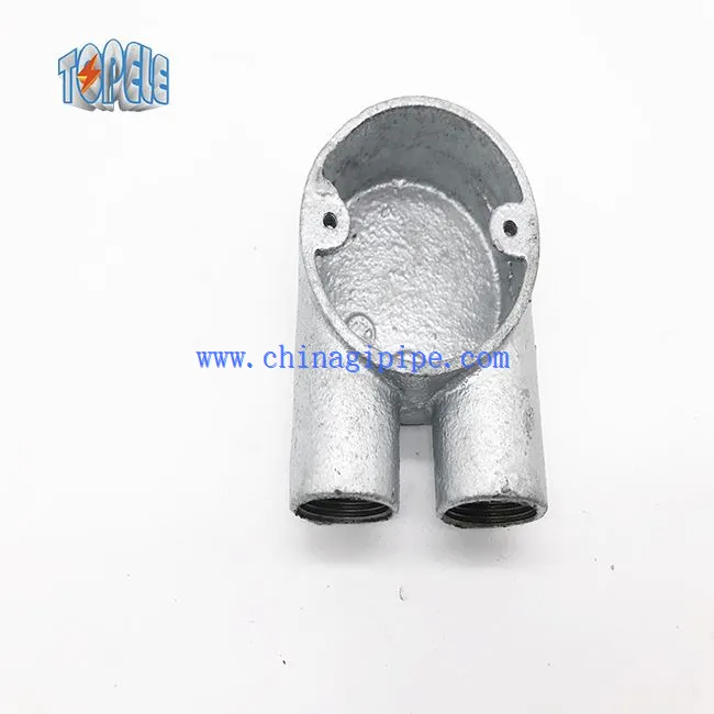 Rama de dos vías (U)-Hierro maleable