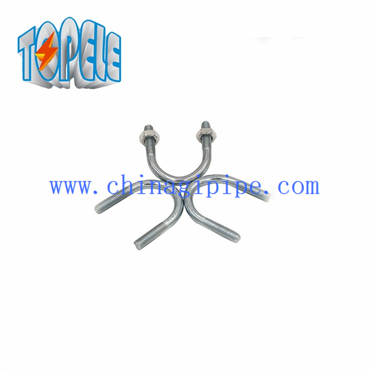 Pernos en U de soporte de acero galvanizado estándar con tuerca