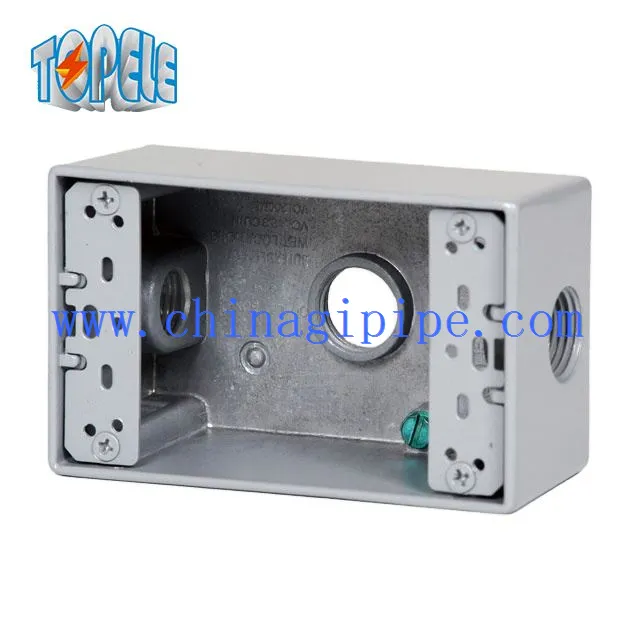 Cajas eléctricas resistentes a la intemperie, 3 orificios, salida de una unidad